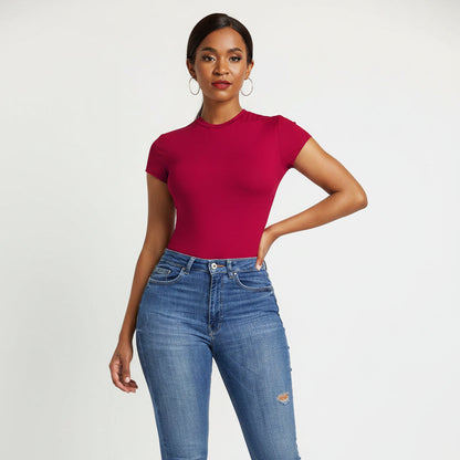 Short Sleeve Round Neck Bodysuit