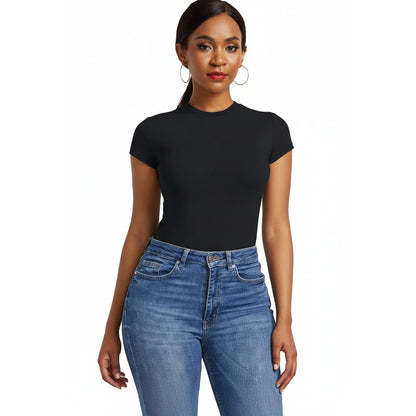 Short Sleeve Round Neck Bodysuit