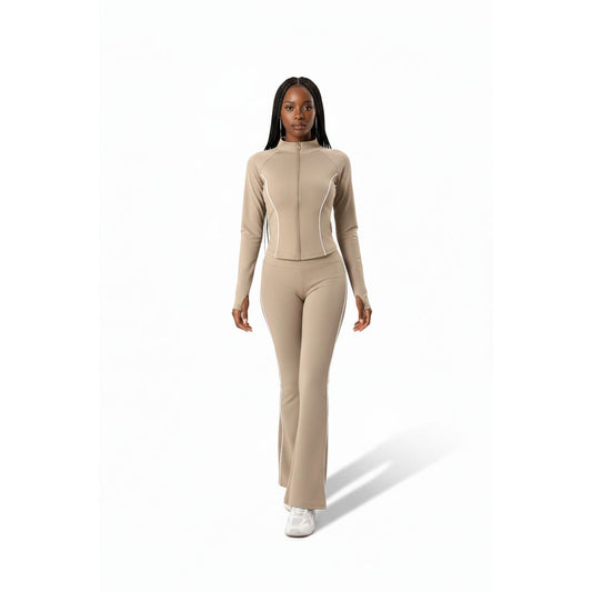 Long-Sleeve Zip-Jacket & Matching Flared Pants