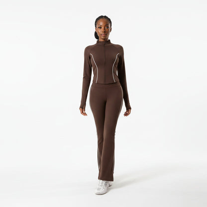 Long-Sleeve Zip-Jacket & Matching Flared Pants