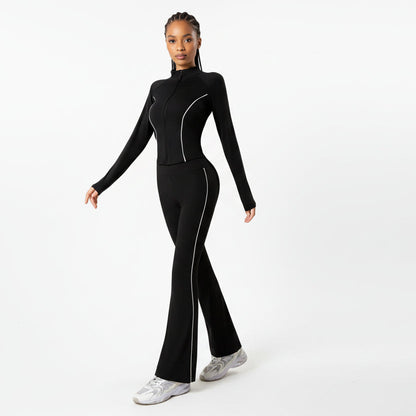 Long-Sleeve Zip-Jacket & Matching Flared Pants