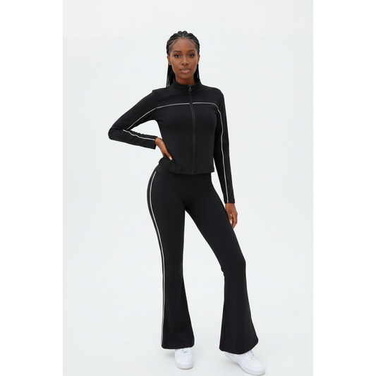 Contrast Piping Tracksuit Set