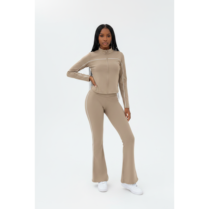 Contrast Piping Tracksuit Set
